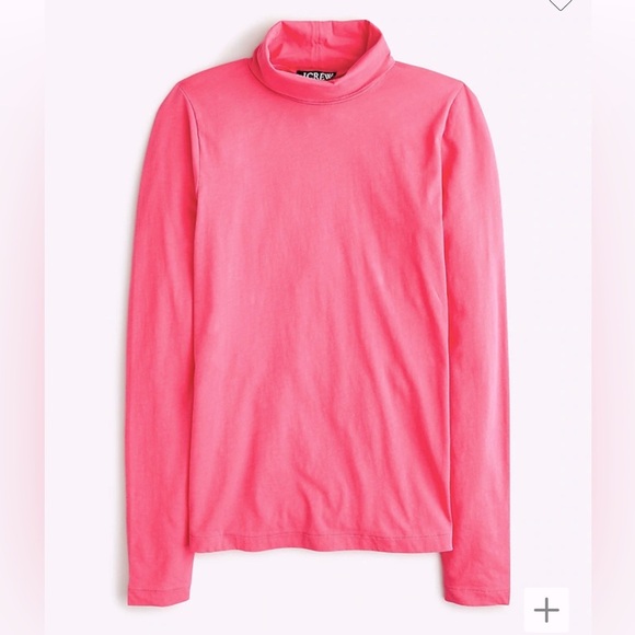NWT J. Crew Tissue Turtleneck. Tropical Azalea Pink. Women’s Small - Picture 1 of 7